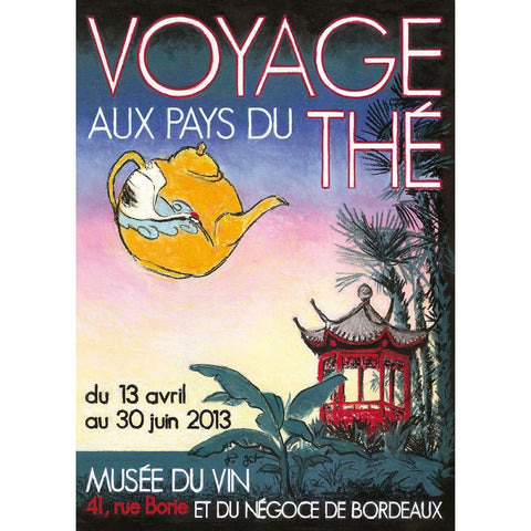 Voyage aux pays des thes Gold Ornate Wood Framed Art Print with Double Matting by Got, Jean-Pierre