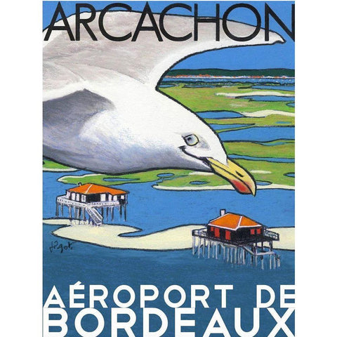 Arcachon aÃ©roport de Bordeaux White Modern Wood Framed Art Print by Got, Jean Pierre