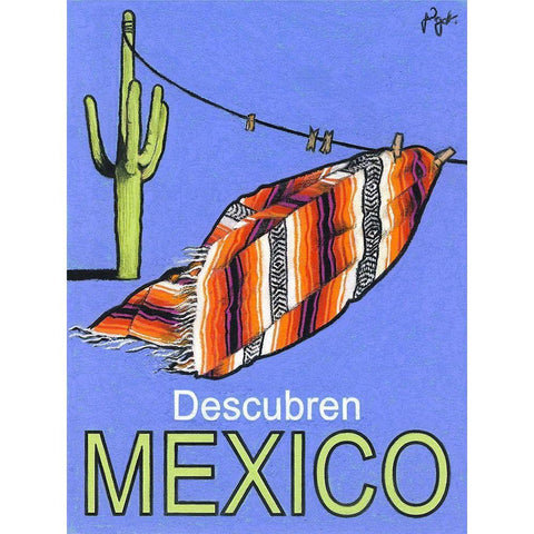 Descubren Mexico Black Modern Wood Framed Art Print with Double Matting by Got, Jean Pierre