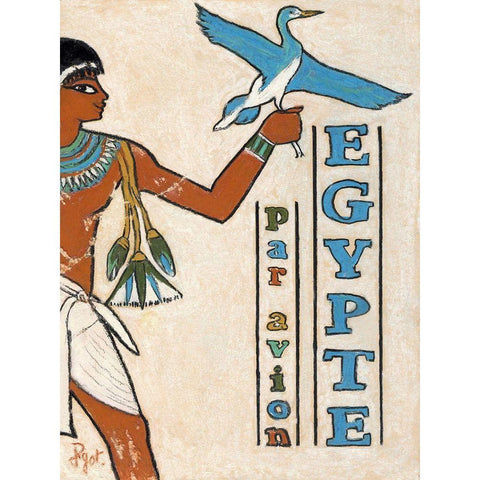 Egypte par avion White Modern Wood Framed Art Print by Got, Jean Pierre