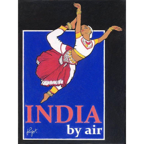 India by Air Gold Ornate Wood Framed Art Print with Double Matting by Got, Jean Pierre