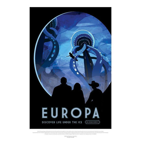 Europa-Discover Life Under The White Modern Wood Framed Art Print by JPL