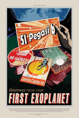 First Exoplanet White Modern Wood Framed Art Print with Double Matting by JPL