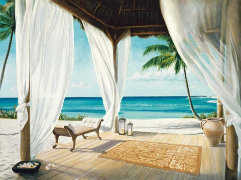 Sea Breeze II Black Ornate Wood Framed Art Print with Double Matting by Reed, Jacob