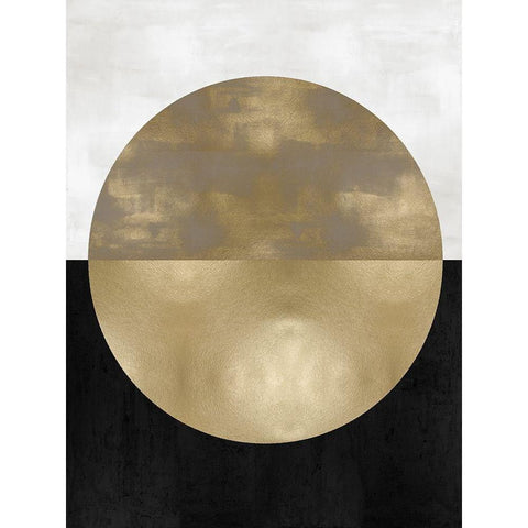 Gold Sphere White Modern Wood Framed Art Print by Thompson, Justin