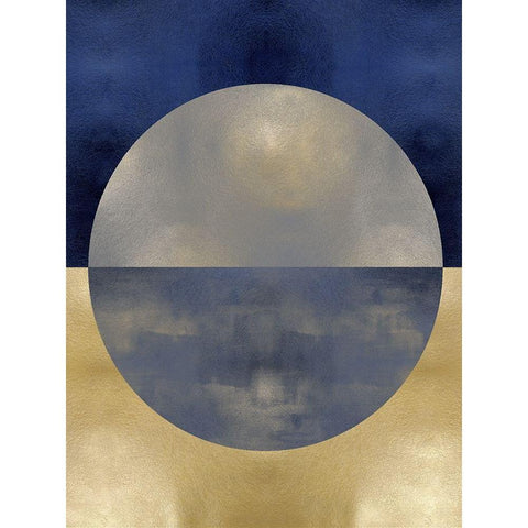 Blue Sphere I White Modern Wood Framed Art Print by Thompson, Justin