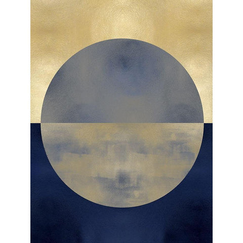 Blue Sphere II Gold Ornate Wood Framed Art Print with Double Matting by Thompson, Justin