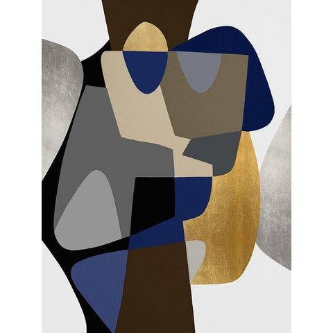 The Shape of Things I Black Modern Wood Framed Art Print by Thompson, Justin