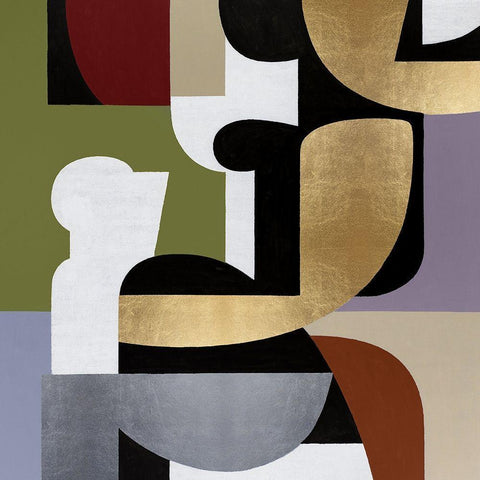 Converging II Gold Ornate Wood Framed Art Print with Double Matting by Thompson, Justin