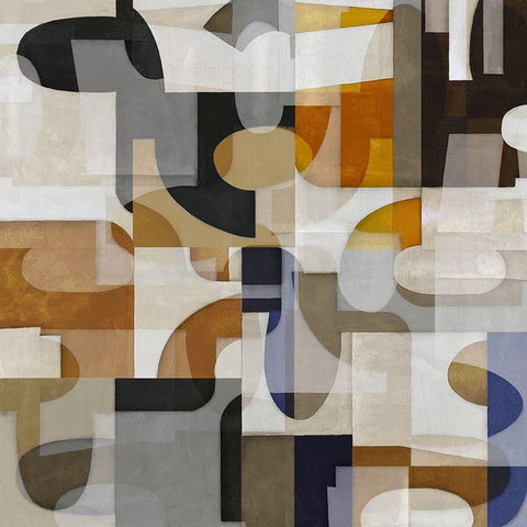 Mid Century Movement II Black Modern Wood Framed Art Print with Double Matting by Thompson, Justin