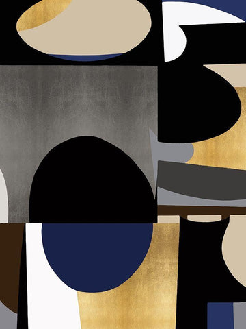 Midnight Movement I White Modern Wood Framed Art Print with Double Matting by Thompson, Justin