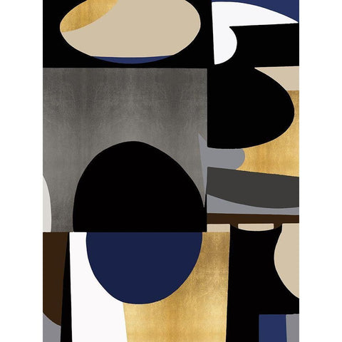 Midnight Movement I Black Modern Wood Framed Art Print with Double Matting by Thompson, Justin
