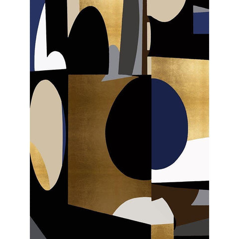 Midnight Movement II Black Modern Wood Framed Art Print with Double Matting by Thompson, Justin