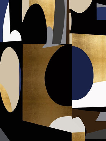 Midnight Movement II Black Ornate Wood Framed Art Print with Double Matting by Thompson, Justin