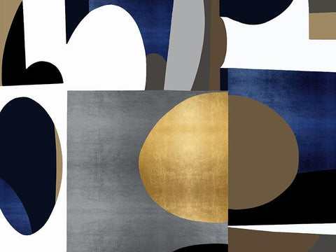 Mid Century Motion I White Modern Wood Framed Art Print with Double Matting by Thompson, Justin
