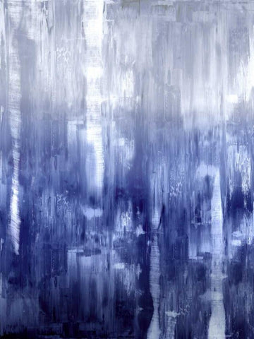 Indigo Gradation White Modern Wood Framed Art Print with Double Matting by Turner, Justin