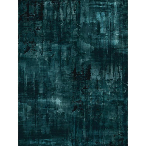 Midnight Cerulean Black Modern Wood Framed Art Print with Double Matting by Turner, Justin