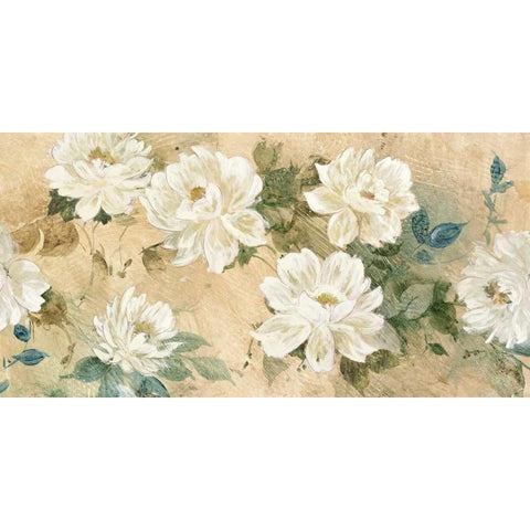 White Petals Gold Ornate Wood Framed Art Print with Double Matting by Wilcox, Jil