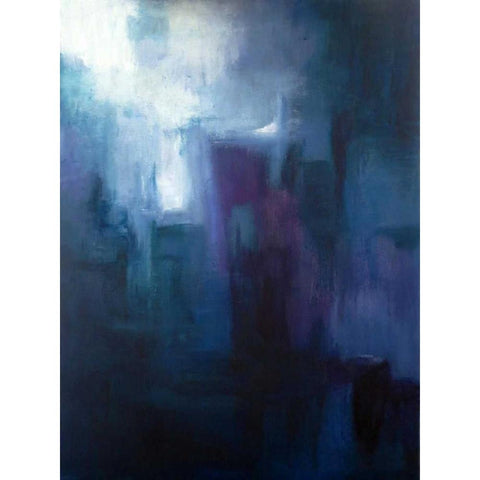 Urban Nocturne White Modern Wood Framed Art Print by Abbott, Kimberly