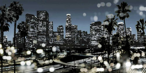 L.A. Nights II Black Ornate Wood Framed Art Print with Double Matting by Carrigan, Kate