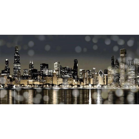 Chicago Nights I White Modern Wood Framed Art Print by Carrigan, Kate