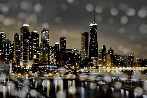 Chicago Nights II Black Ornate Wood Framed Art Print with Double Matting by Carrigan, Kate