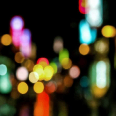 Night Lights White Modern Wood Framed Art Print with Double Matting by Carrigan, Kate