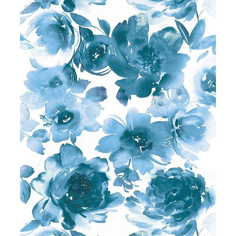 Springtime Blue I Black Modern Wood Framed Art Print with Double Matting by Morris, Kelsey