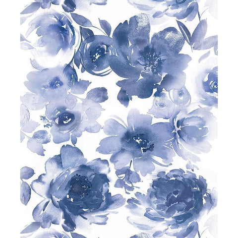 Springtime Indigo I Black Modern Wood Framed Art Print with Double Matting by Morris, Kelsey