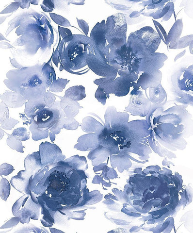 Springtime Indigo I Black Ornate Wood Framed Art Print with Double Matting by Morris, Kelsey