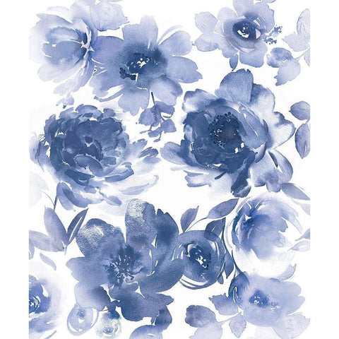 Springtime Indigo II White Modern Wood Framed Art Print by Morris, Kelsey