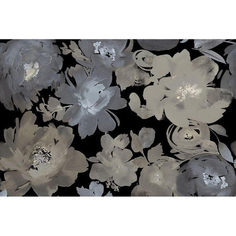 Springtime Midnight Black Modern Wood Framed Art Print with Double Matting by Morris, Kelsey