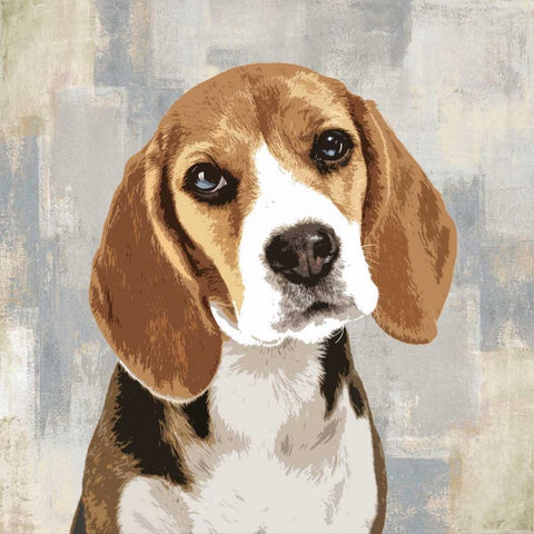 Beagle Black Modern Wood Framed Art Print with Double Matting by Rodgers, Keri