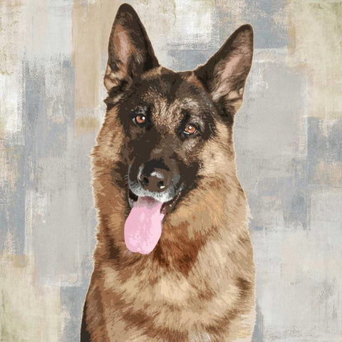 German Shepherd Black Modern Wood Framed Art Print with Double Matting by Rodgers, Keri