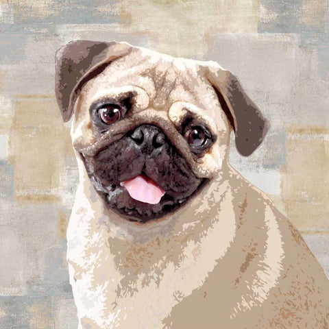Pug Gold Ornate Wood Framed Art Print with Double Matting by Rodgers, Keri