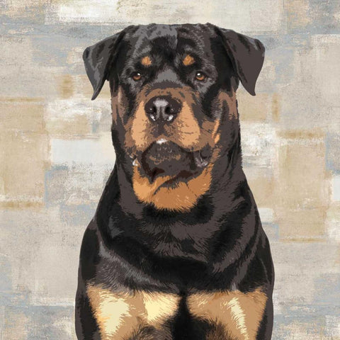 Rottweiler Gold Ornate Wood Framed Art Print with Double Matting by Rodgers, Keri