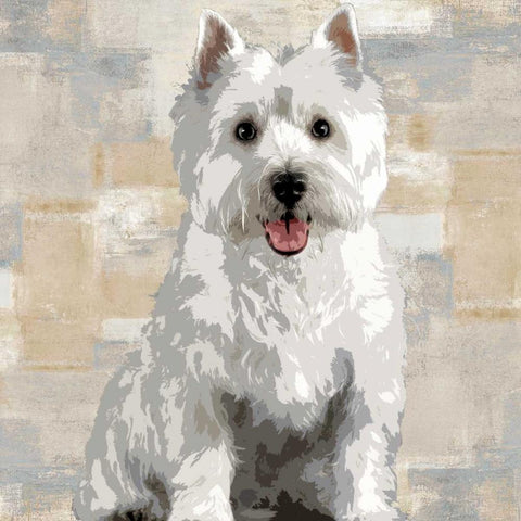 West Highland White Terrier Black Modern Wood Framed Art Print with Double Matting by Rodgers, Keri