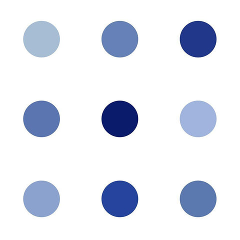 Circle Three Blue Black Modern Wood Framed Art Print by Langdon, Karl