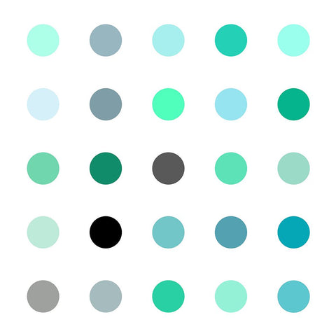 Circle Five Green Black Ornate Wood Framed Art Print with Double Matting by Langdon, Karl