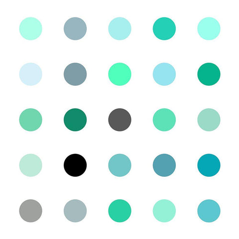 Circle Five Green Black Modern Wood Framed Art Print by Langdon, Karl