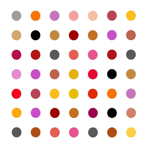 Circle Seven Red Mix Black Modern Wood Framed Art Print with Double Matting by Langdon, Karl