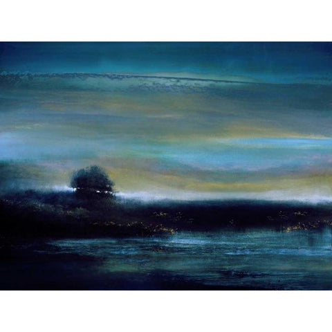 Indigo Evening Gold Ornate Wood Framed Art Print with Double Matting by Corbin, Kelly