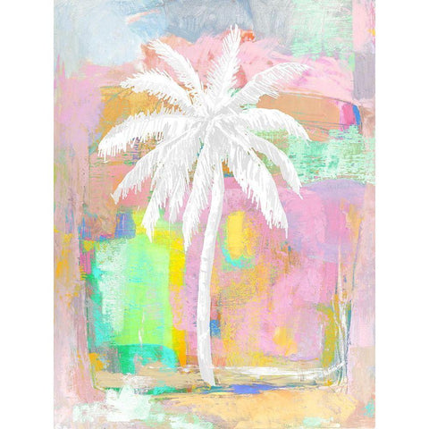 Abstract Pastel Palm White Modern Wood Framed Art Print by Blake, Madeline