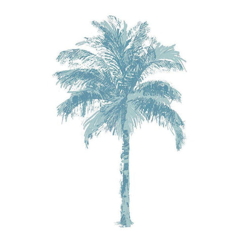 Palm Aqua II Black Modern Wood Framed Art Print by Blake, Madeline