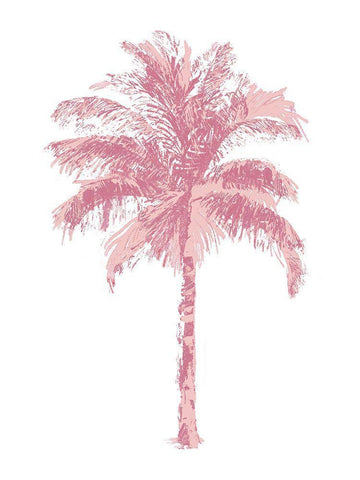 Palm Pink II White Modern Wood Framed Art Print with Double Matting by Blake, Madeline