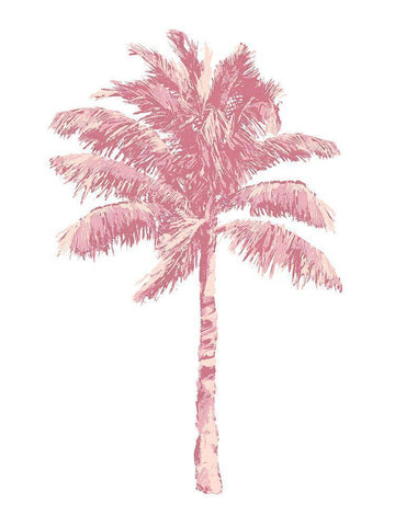 Palm Pink I White Modern Wood Framed Art Print with Double Matting by Blake, Madeline