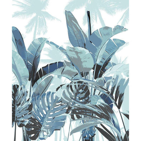 Palm Forest Blue II Black Modern Wood Framed Art Print by Blake, Madeline