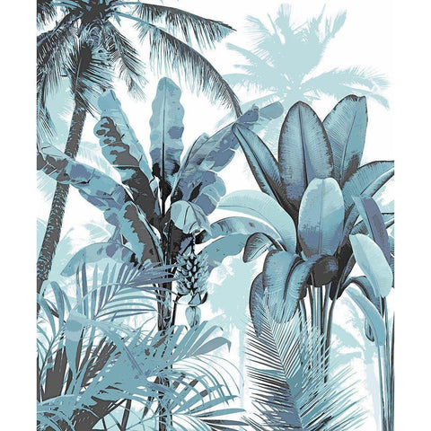 Palm Forest Blue I Gold Ornate Wood Framed Art Print with Double Matting by Blake, Madeline