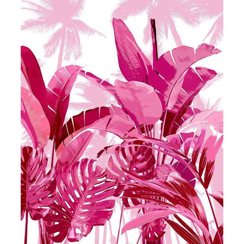 Palm Forest Pink II White Modern Wood Framed Art Print by Blake, Madeline