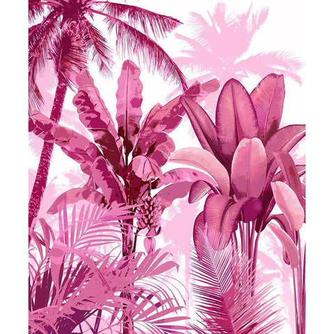 Palm Forest Pink I White Modern Wood Framed Art Print by Blake, Madeline